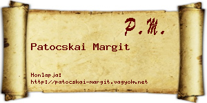 Patocskai Margit névjegykártya