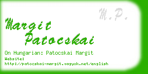 margit patocskai business card